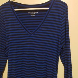 Liz Lange Maternity Blue / Black Stripe Fitted M